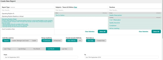 OR Detail report selection