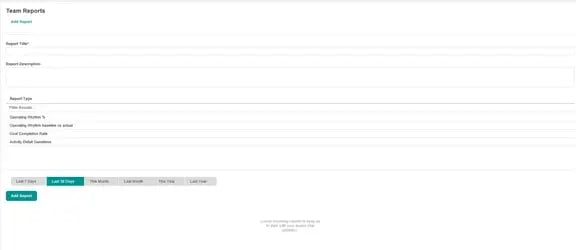 Team report criteria