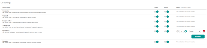 coaching notifications