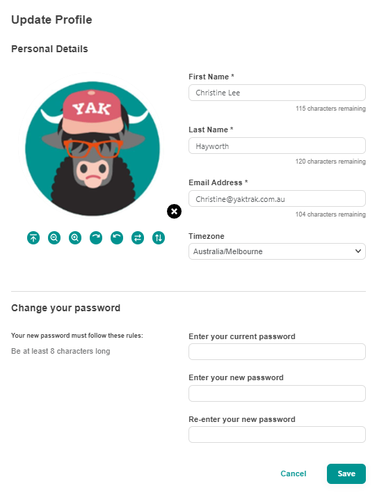 How do I update my profile?