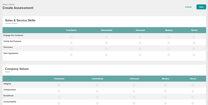 skills assessment form