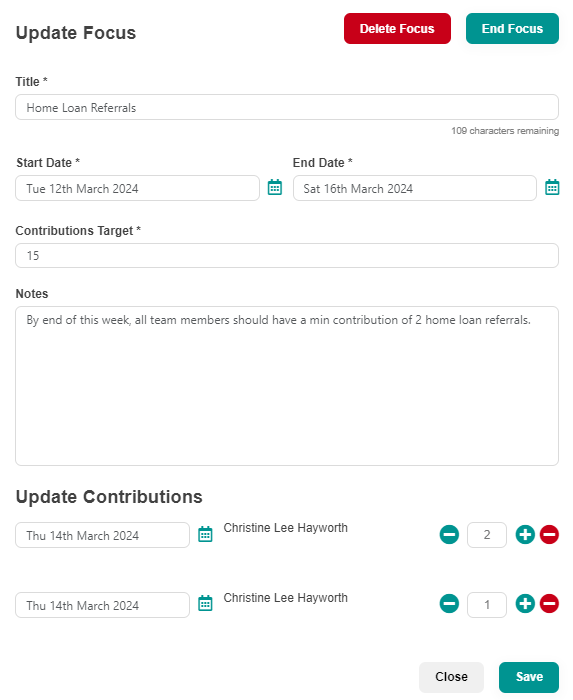 update focus